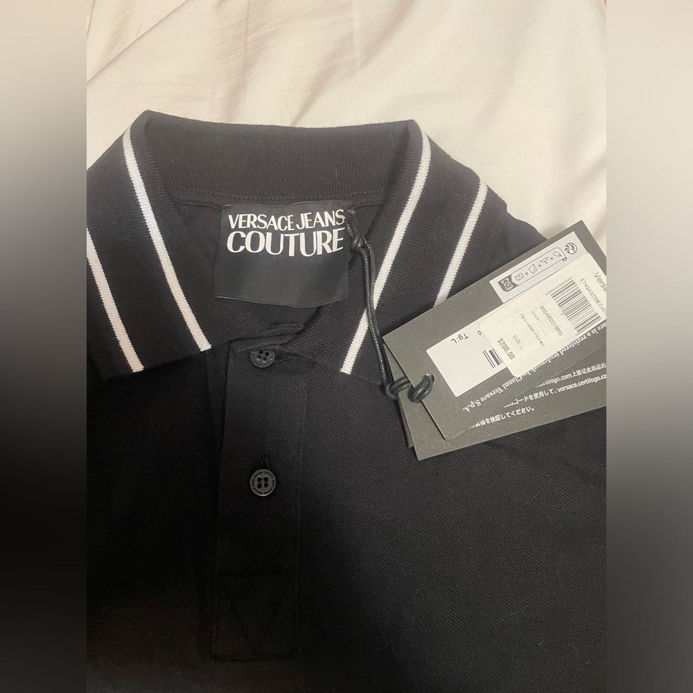 Vercase Jeans Couture black polo shirt size L - Picture 2 of 3